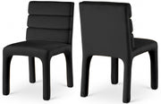 Kai Velvet Upholstered Dining Chair in Black, Set of 2 - 891Black-C