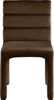 Kai Velvet Upholstered Dining Chair in Brown, Set of 2 - 891Brown-C