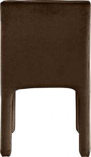 Kai Velvet Upholstered Dining Chair in Brown, Set of 2 - 891Brown-C