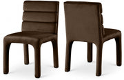 Kai Velvet Upholstered Dining Chair in Brown, Set of 2 - 891Brown-C