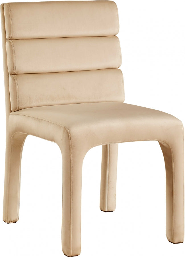 Kai Velvet Upholstered Dining Chair in Camel, Set of 2 - 891Camel-C