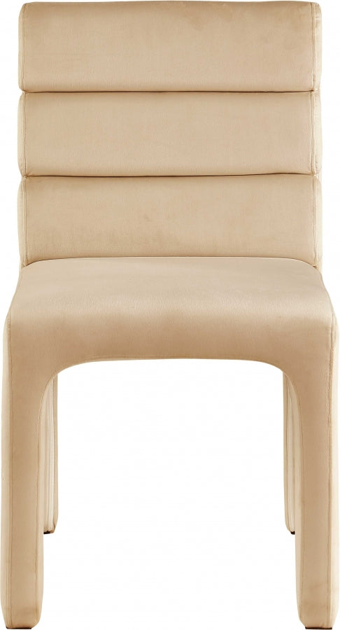 Kai Velvet Upholstered Dining Chair in Camel, Set of 2 - 891Camel-C