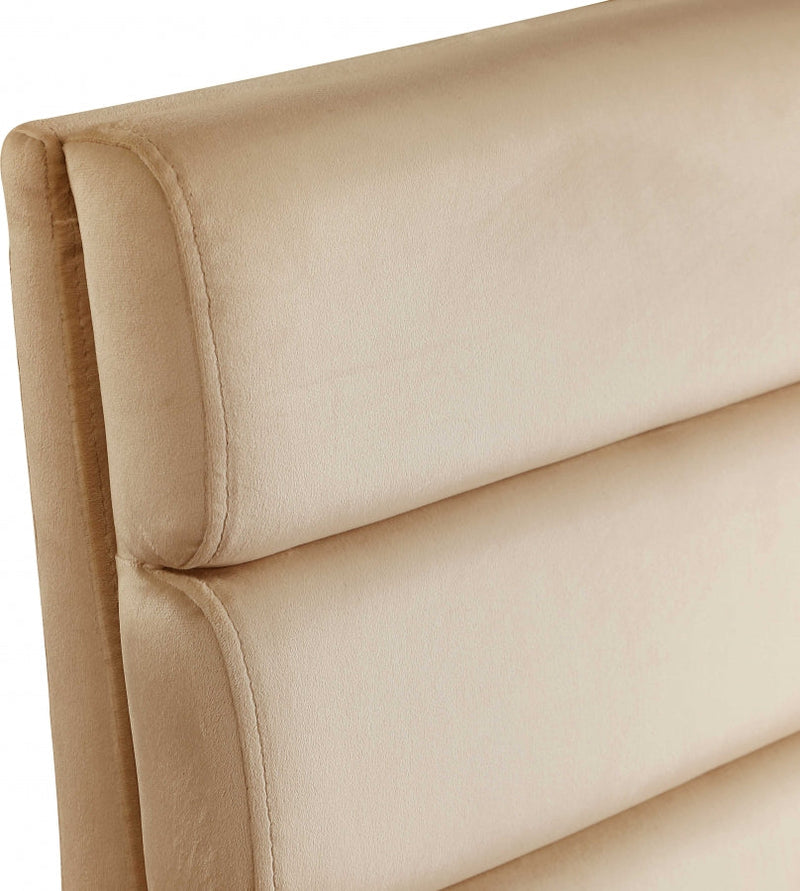 Kai Velvet Upholstered Dining Chair in Camel, Set of 2 - 891Camel-C