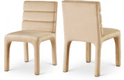Kai Velvet Upholstered Dining Chair in Camel, Set of 2 - 891Camel-C