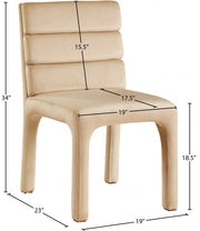 Kai Velvet Upholstered Dining Chair in Camel, Set of 2 - 891Camel-C
