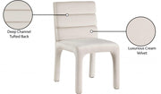 Kai Velvet Upholstered Dining Chair in Cream, Set of 2 - 891Cream-C