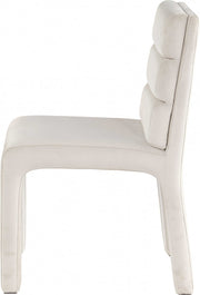Kai Velvet Upholstered Dining Chair in Cream, Set of 2 - 891Cream-C