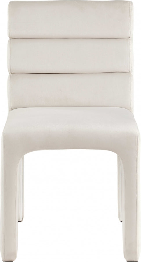 Kai Velvet Upholstered Dining Chair in Cream, Set of 2 - 891Cream-C