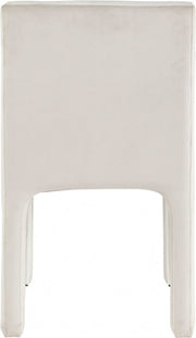 Kai Velvet Upholstered Dining Chair in Cream, Set of 2 - 891Cream-C