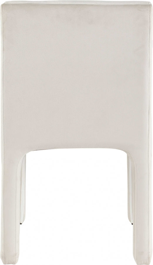 Kai Velvet Upholstered Dining Chair in Cream, Set of 2 - 891Cream-C