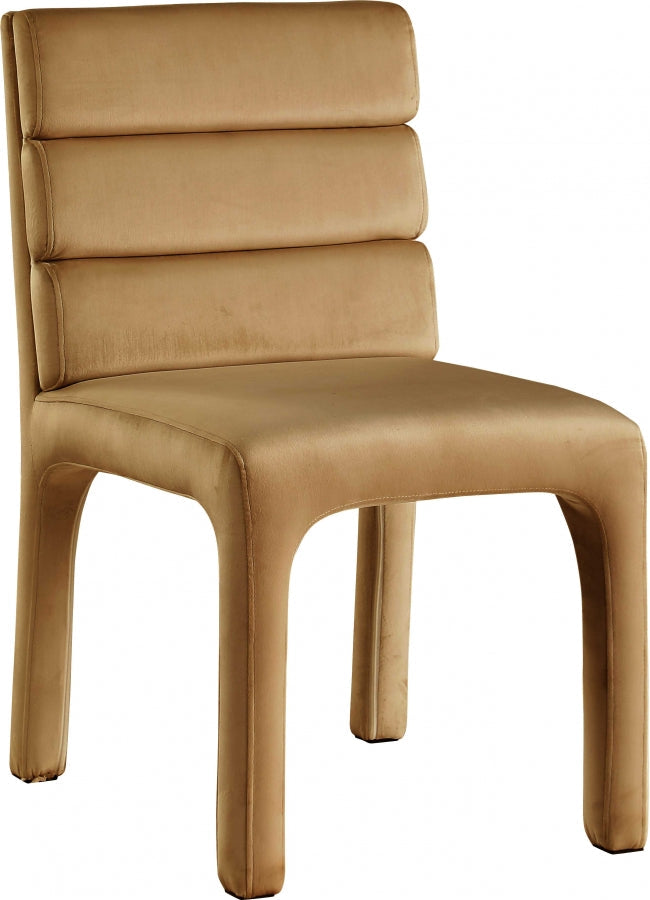 Kai Velvet Upholstered Dining Chair in Saddle, Set of 2 - 891Saddle-C