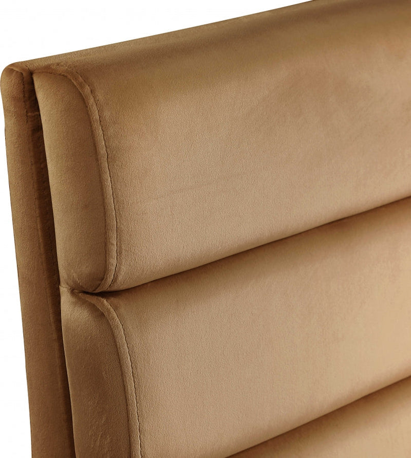Kai Velvet Upholstered Dining Chair in Saddle, Set of 2 - 891Saddle-C
