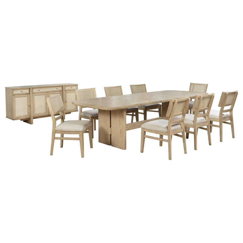 Kailani 10-piece Wood Dining Set with Sideboard Beige Oak - 109381-S10