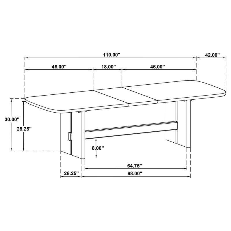 Kailani 110-inch Rectangular Wood Dining Table Beige Oak - 109381