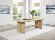 Kailani 110-inch Rectangular Wood Dining Table Beige Oak - 109381