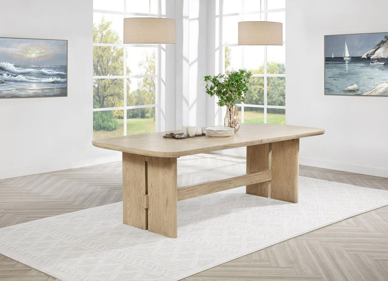 Kailani 110-inch Rectangular Wood Dining Table Beige Oak - 109381