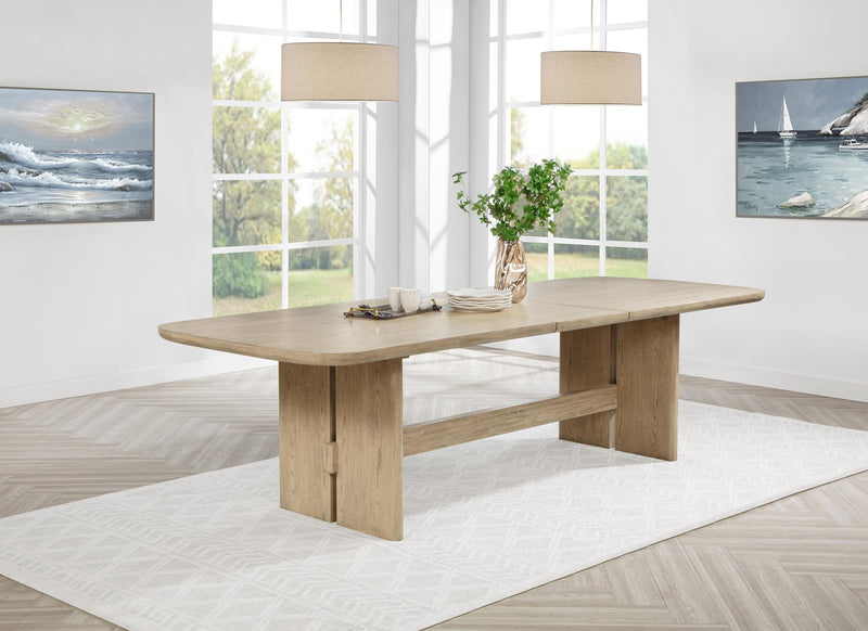 Kailani 110-inch Rectangular Wood Dining Table Beige Oak - 109381