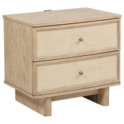 Kailani 2-drawer Nightstand Bedside Table Beige Oak - 225042