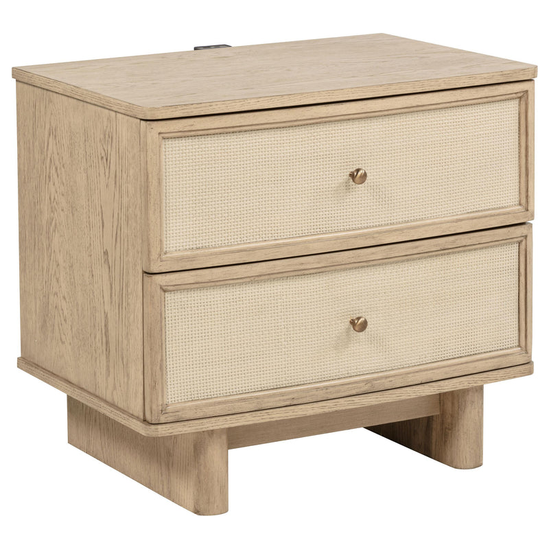 Kailani 2-drawer Nightstand Bedside Table Beige Oak - 225042
