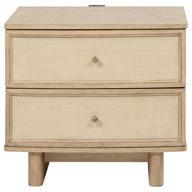 Kailani 2-drawer Nightstand Bedside Table Beige Oak - 225042