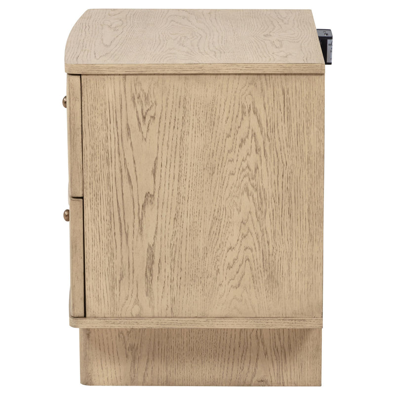 Kailani 2-drawer Nightstand Bedside Table Beige Oak - 225042