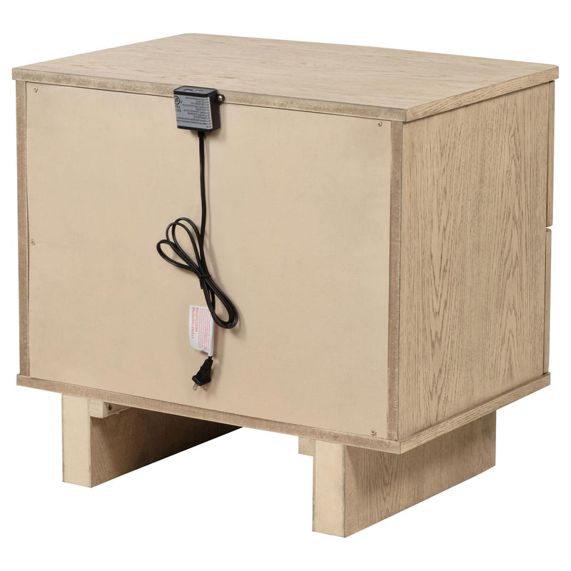 Kailani 2-drawer Nightstand Bedside Table Beige Oak - 225042