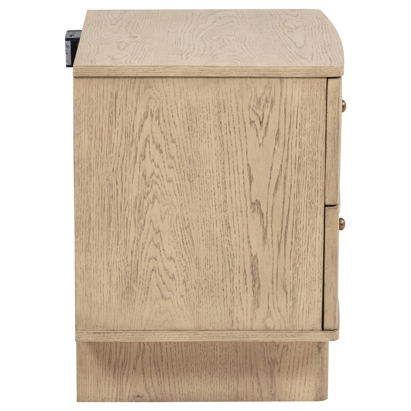 Kailani 2-drawer Nightstand Bedside Table Beige Oak - 225042