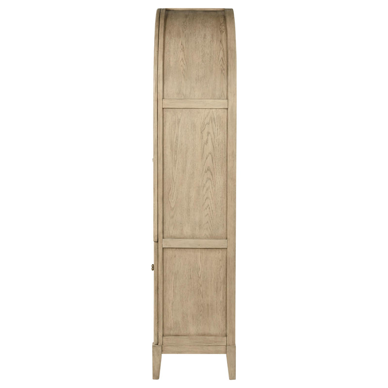 Kailani 4-Door Cane Dining Vitrine Display Cabinet Beige Oak - 109386