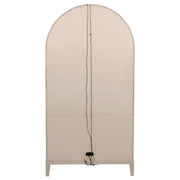 Kailani 4-Door Cane Dining Vitrine Display Cabinet Beige Oak - 109386