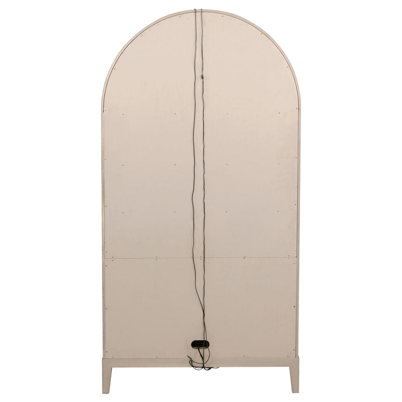 Kailani 4-Door Cane Dining Vitrine Display Cabinet Beige Oak - 109386