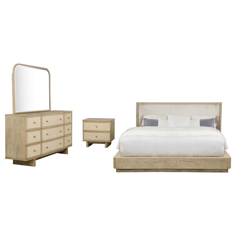 Kailani 4-piece Eastern King Bedroom Set Beige Oak - 225041KE-S4