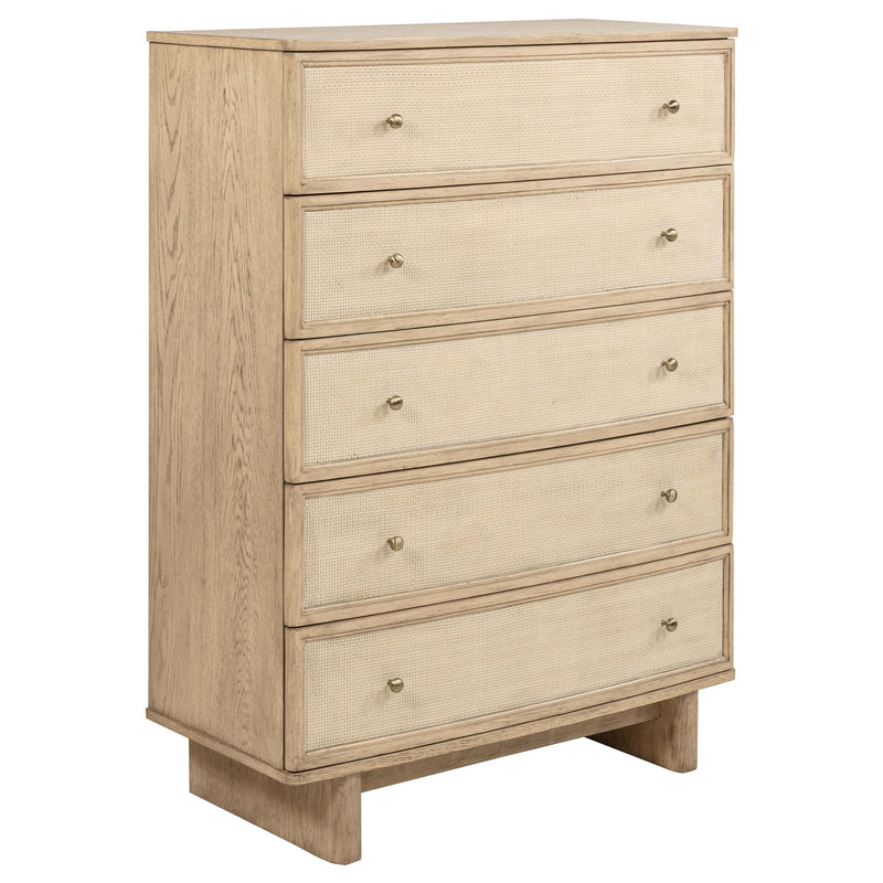 Kailani 5-drawer Bedroom Chest of Drawers Beige Oak - 225045
