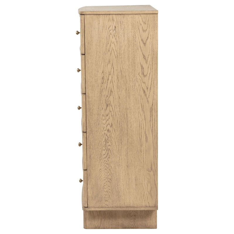 Kailani 5-drawer Bedroom Chest of Drawers Beige Oak - 225045