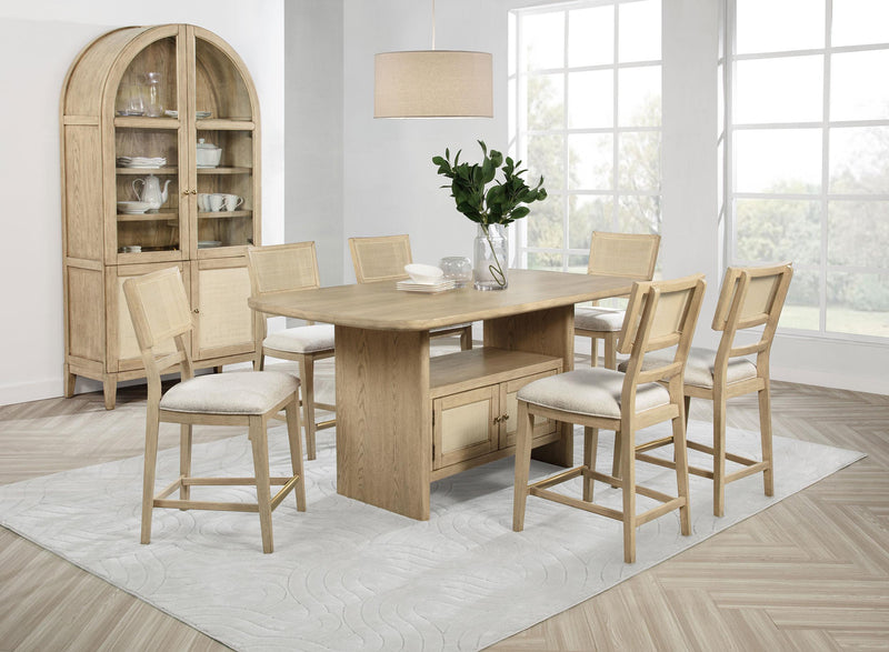 Kailani 8-piece Counter Dining Set with Cabinet Beige Oak - 109388-S8