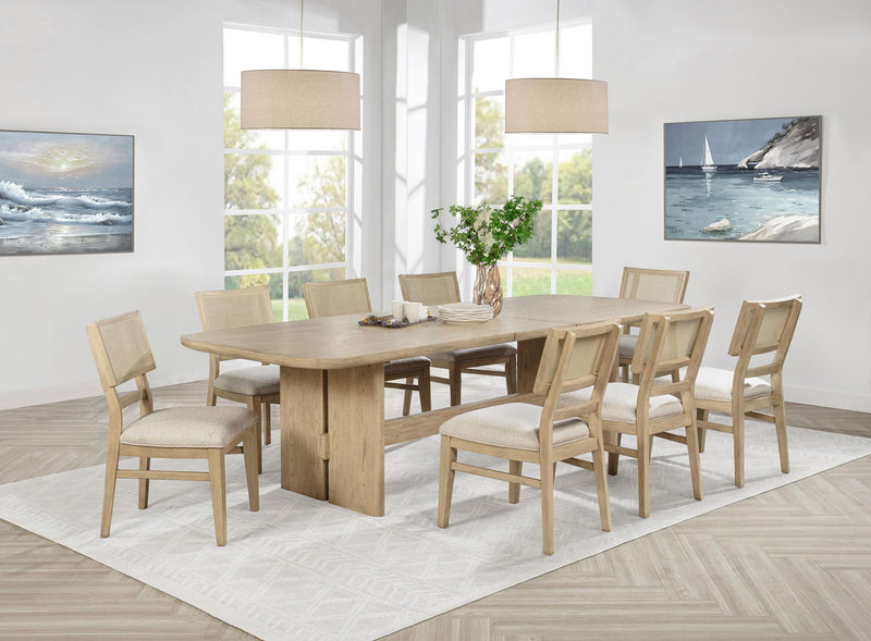 Kailani 9-piece Rectangular Wood Dining Table Set Beige Oak - 109381-S9