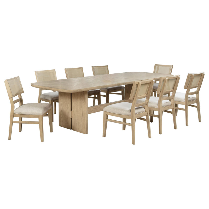 Kailani 9-piece Rectangular Wood Dining Table Set Beige Oak - 109381-S9