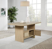 Kailani Cane Counter Height Storage Dining Table Beige Oak - 109388