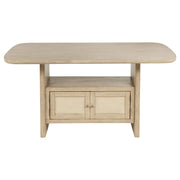 Kailani Cane Counter Height Storage Dining Table Beige Oak - 109388