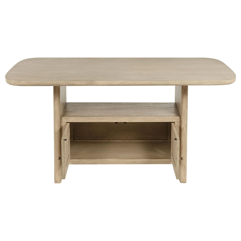 Kailani Cane Counter Height Storage Dining Table Beige Oak - 109388