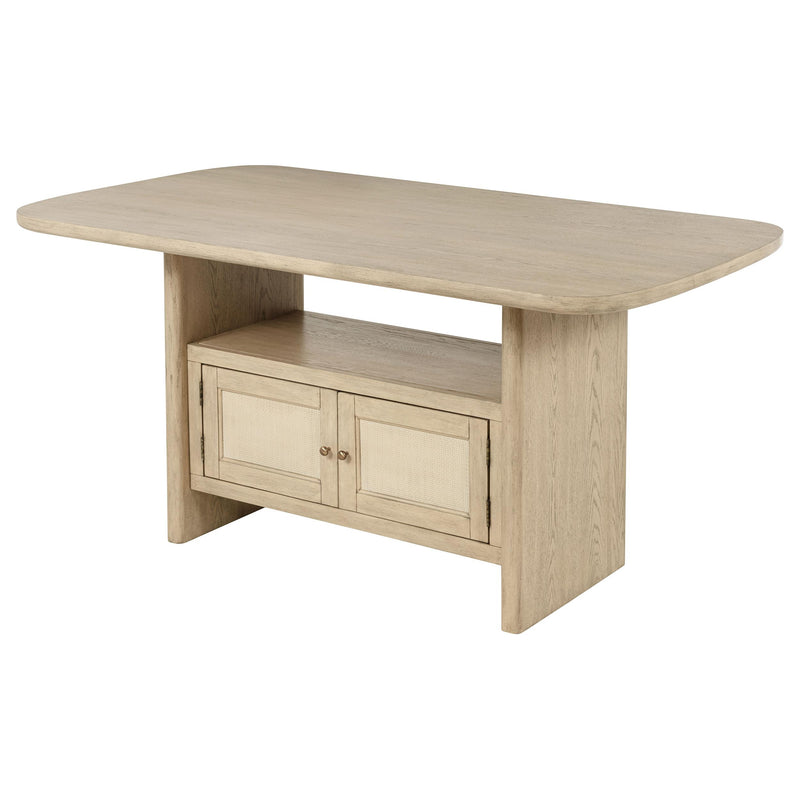 Kailani Cane Counter Height Storage Dining Table Beige Oak - 109388