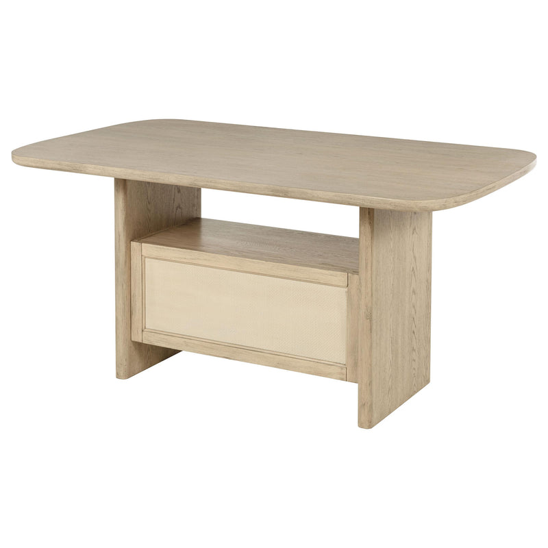 Kailani Cane Counter Height Storage Dining Table Beige Oak - 109388