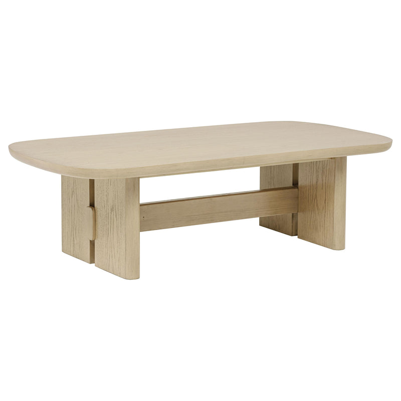 Kailani Coastal Rectangular Cocktail Coffee Table Beige Oak - 706588