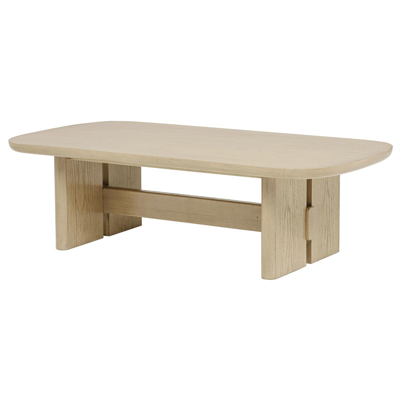 Kailani Coastal Rectangular Cocktail Coffee Table Beige Oak - 706588
