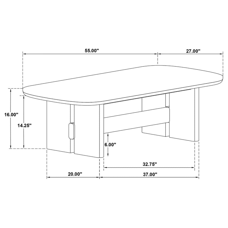 Kailani Coastal Rectangular Cocktail Coffee Table Beige Oak - 706588