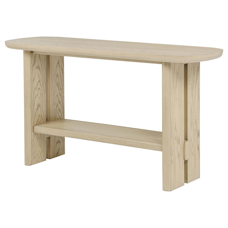 Kailani Coastal Sofa Console Table with Shelf Beige Oak - 706589