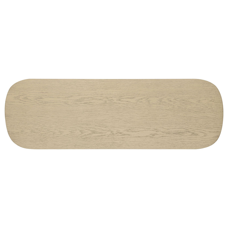 Kailani Coastal Sofa Console Table with Shelf Beige Oak - 706589