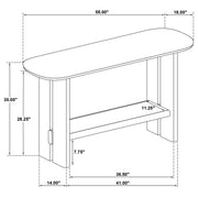 Kailani Coastal Sofa Console Table with Shelf Beige Oak - 706589
