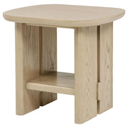 Kailani Coastal Square End Side Table with Shelf Beige Oak - 706587