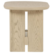 Kailani Coastal Square End Side Table with Shelf Beige Oak - 706587