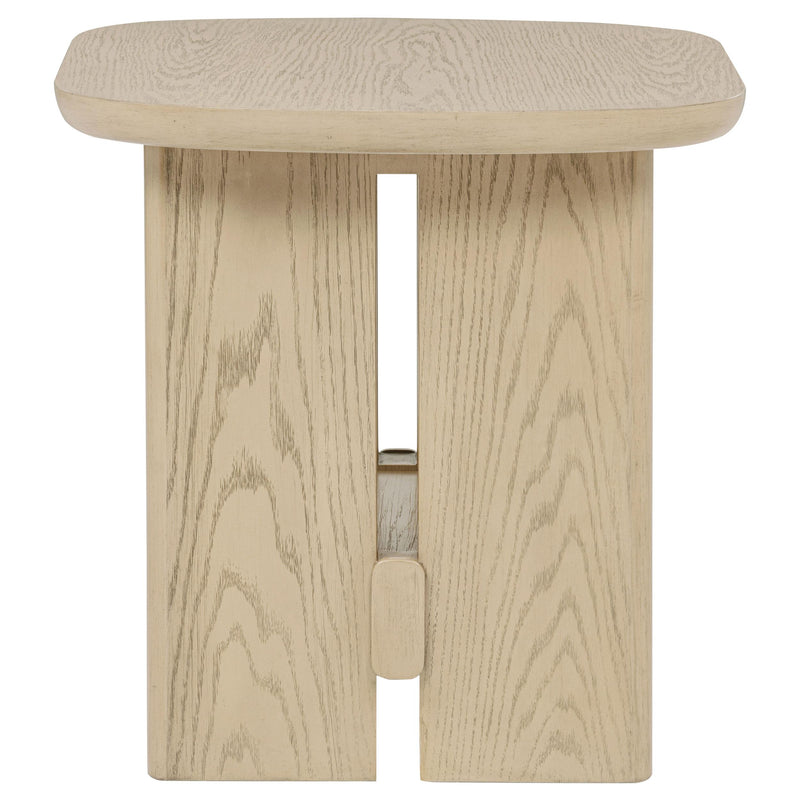 Kailani Coastal Square End Side Table with Shelf Beige Oak - 706587